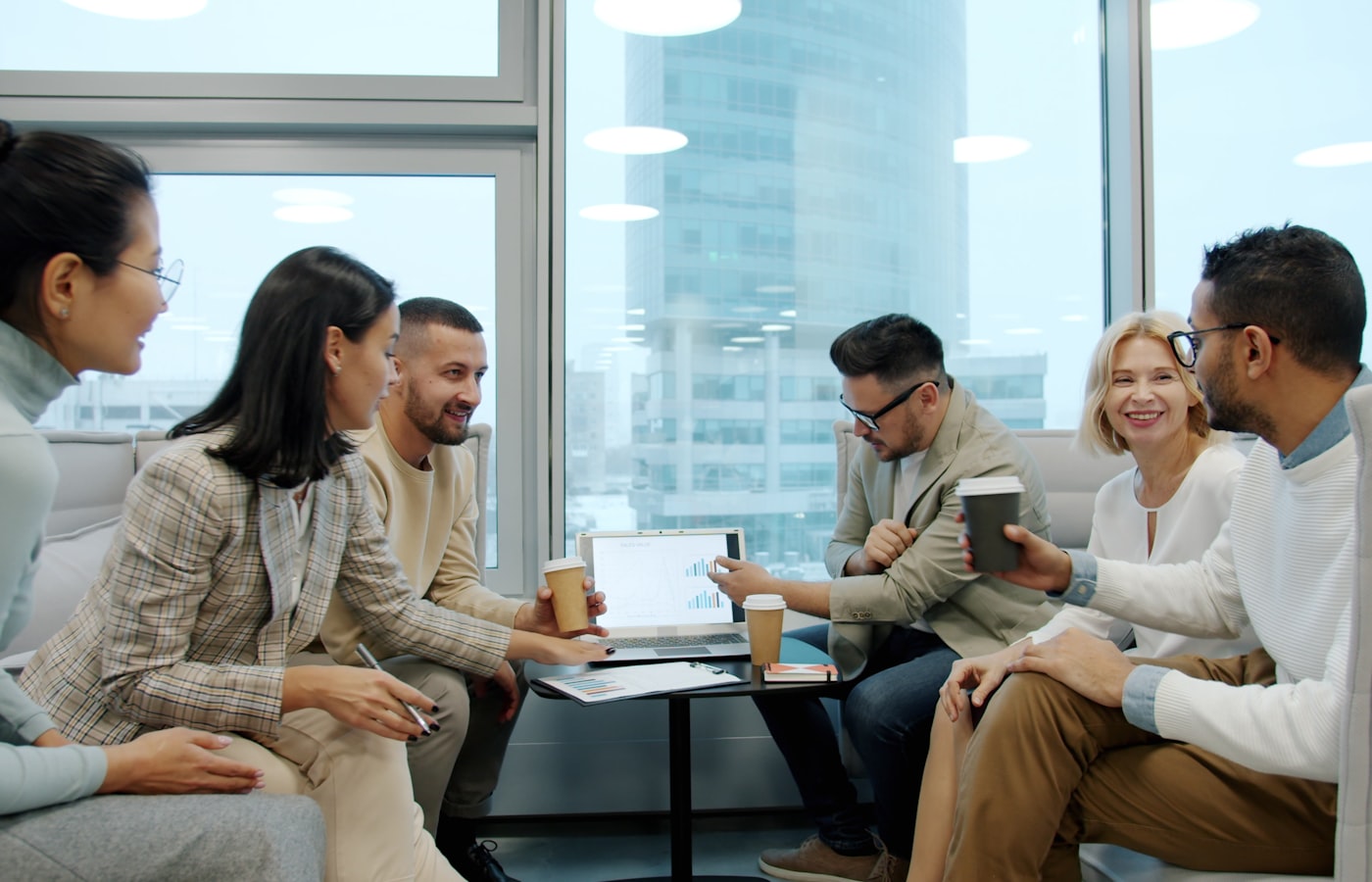 Team reviewing response metrics